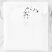 Drink tijger ovale sticker (Tas)