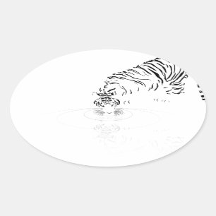 Drink tijger ovale sticker
