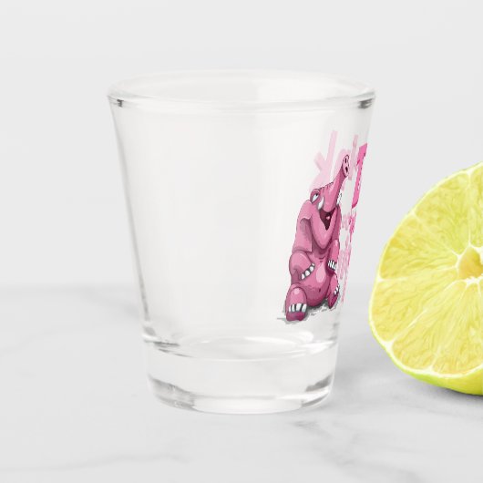 Drink 'Til je ziet roze olifant Shot Glas (Links)