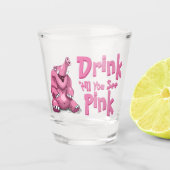 Drink 'Til je ziet roze olifant Shot Glas (Voorkant)