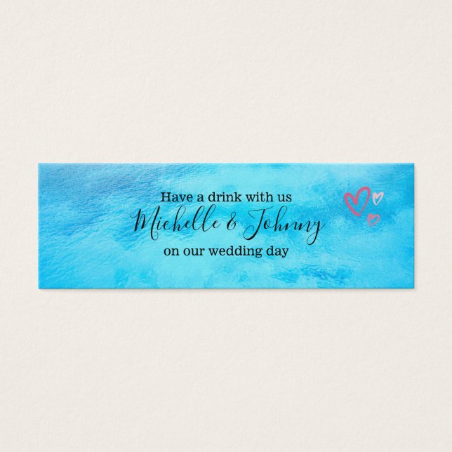 Drink token - volledig bewerkbare bruiloften/verja mini visitekaartjes (Voorkant)