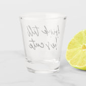 Drink tot hij Schattige gefilmd is Shot Glas (Achterkant)