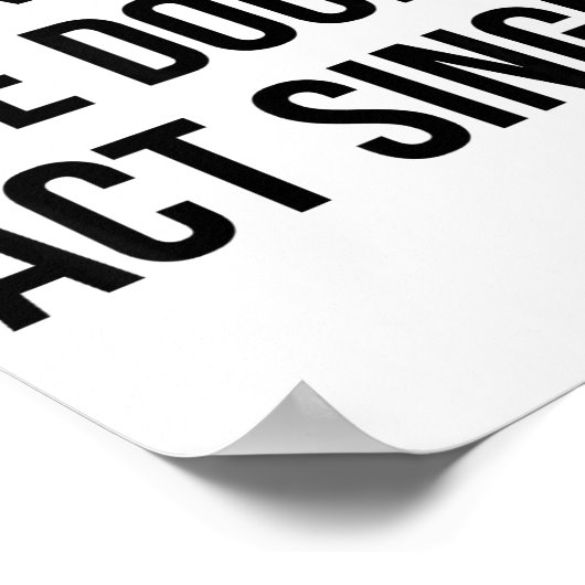 Drink Triple See Double Act Single - Funny Drinkin Poster (Hoek)