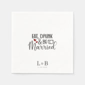 Drink trouwen echtpaar Monogram bruiloft Servet (Voorkant)