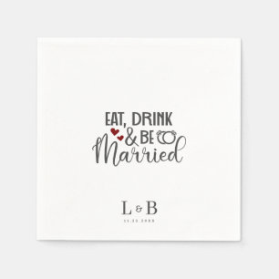 Drink trouwen echtpaar Monogram bruiloft Servet