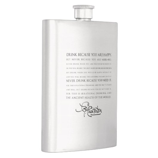 Drink ... U bent een Happy-Chesterton Wisdom-fles Heupfles (Rechts)