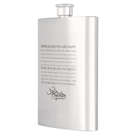 Drink ... U bent een Happy-Chesterton Wisdom-fles Heupfles (Links)