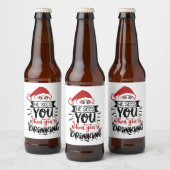 drink u een grappige kerstman bier etiket (Flessen)
