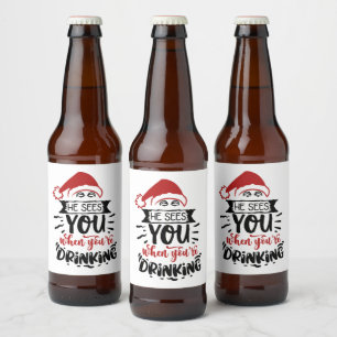 drink u een grappige kerstman bier etiket