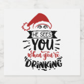 drink u een grappige kerstman bier etiket (Enkel label)