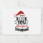 drink u een grappige kerstman likeurfles etiket (Enkel label)