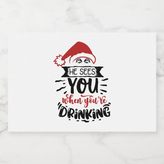 drink u een grappige kerstman likeurfles etiket (Enkel label)