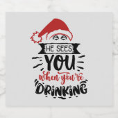 drink u een grappige kerstman likeurfles etiket (Enkel label)