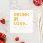 "Drink uit liefde" Persoonlijk Golden Wedding Servet (Insitu)