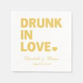 "Drink uit liefde" Persoonlijk Golden Wedding Servet (Voorkant)