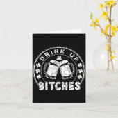Drink Up Es Funny St Patricks Day Gift  Kaart (Gele Bloem)