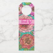 "Drink Up!" Floral Wine Gift Tag Flessenhanger (Voorkant)