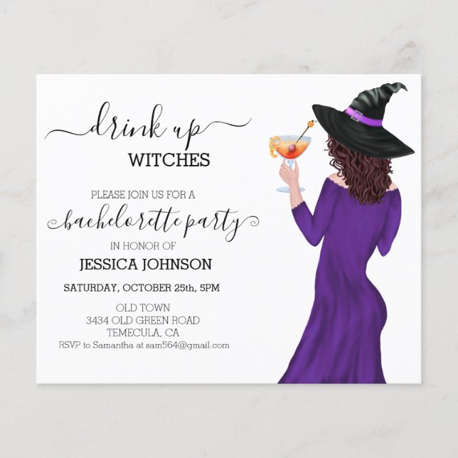 Drink Up Heksen Bachelorette Budget Halloween (Voorkant)