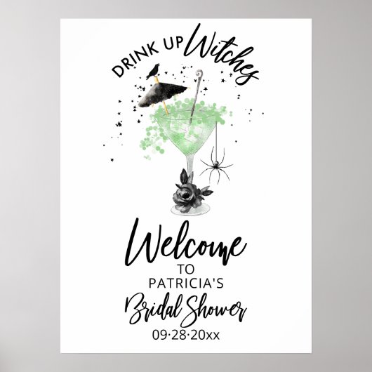 Drink up Heksen Bruiloft Feest Welkom Bord Poster (Voorkant)