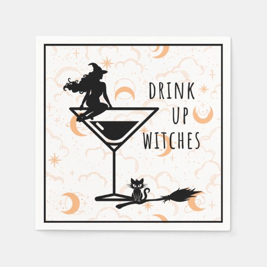 Drink up heksen cocktail servetten (Voorkant)