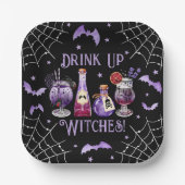 Drink up heksen cocktails en kostuum Halloween Papieren Bordje (Voorkant)