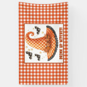Drink Up Heksen Gingham Halloween Heksenhoed Spandoek (Verticaal)