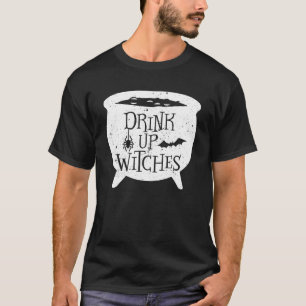 Drink up heksen, grappige heksenketel Halloween T-shirt
