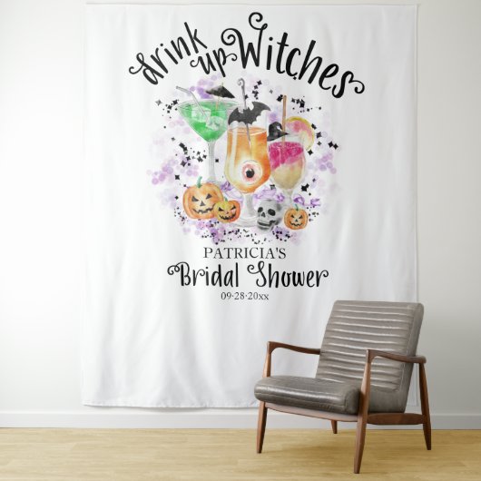 Drink up Heksen Halloween Bruiloft Feest Achtergro Wandkleed (In situ)