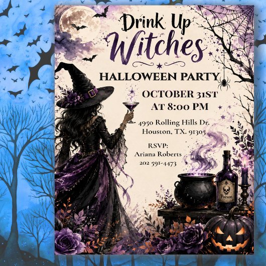 Drink Up Heksen Halloween Feest Kaart