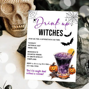 Drink Up Heksen Halloween Feest Uitnodiging