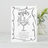 Drink up heksen Halloween feestuitnodiging Kaart (Staand voorkant)