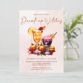 Drink up heksen Halloween feestuitnodiging Kaart (Staand voorkant)