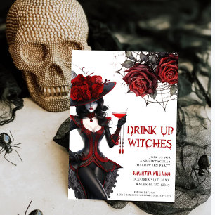 Drink up heksen Halloween feestuitnodiging Kaart