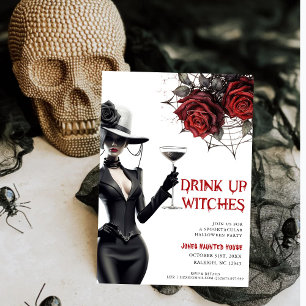 Drink up heksen Halloween feestuitnodiging Kaart