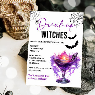 Drink up heksen Halloween feestuitnodiging Kaart
