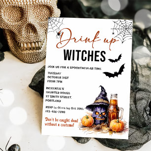 Drink up heksen Halloween feestuitnodiging Kaart