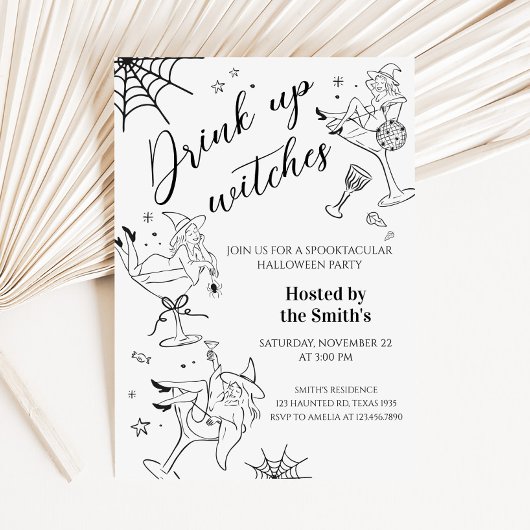 Drink up heksen Halloween feestuitnodiging Kaart