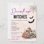 Drink up heksen Halloween feestuitnodiging Kaart (Voorkant)