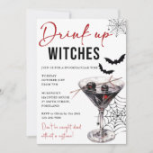 Drink up heksen Halloween feestuitnodiging Kaart (Voorkant)