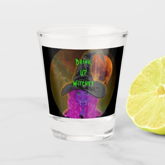 Drink Up Heksen Halloween  Shot Glas (Voorkant)