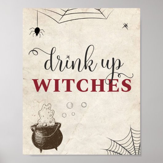 Drink Up Heksen Halloween Volwassenen Feest Eettaf Poster (Voorkant)