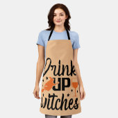 Drink up heksen Happy Halloween sinaasappel Schort (Gedragen)