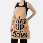 Drink up heksen Happy Halloween sinaasappel Schort (Insitu)