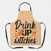 Drink up heksen Happy Halloween sinaasappel Schort (Voorkant)