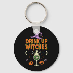 Drink Up Heksen Paarse Hoed Grappig Halloween Mann Sleutelhanger