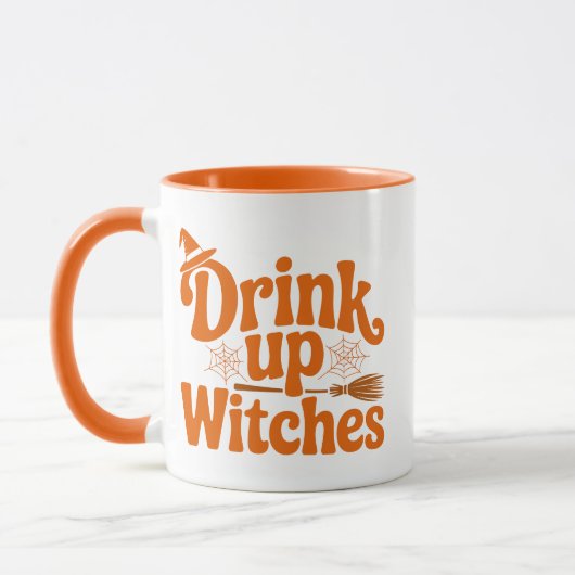 Drink Up Heksen Retro Halloween Mok (Links)