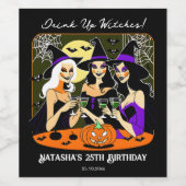 Drink up heksen volwassen Halloween verjaardagsfee Wijn Etiket (Enkel label)