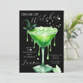 "Drink up heksen" vrijgezellenfeest uitnodiging (Staand voorkant)