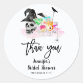 Drink Up Whitches Halloween Vrijgezellenfeest Ronde Sticker (Voorkant)