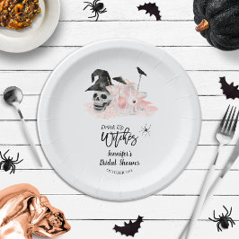 Drink Up Whitches Roze Cocktail Vrijgezellenfeest Papieren Bordje